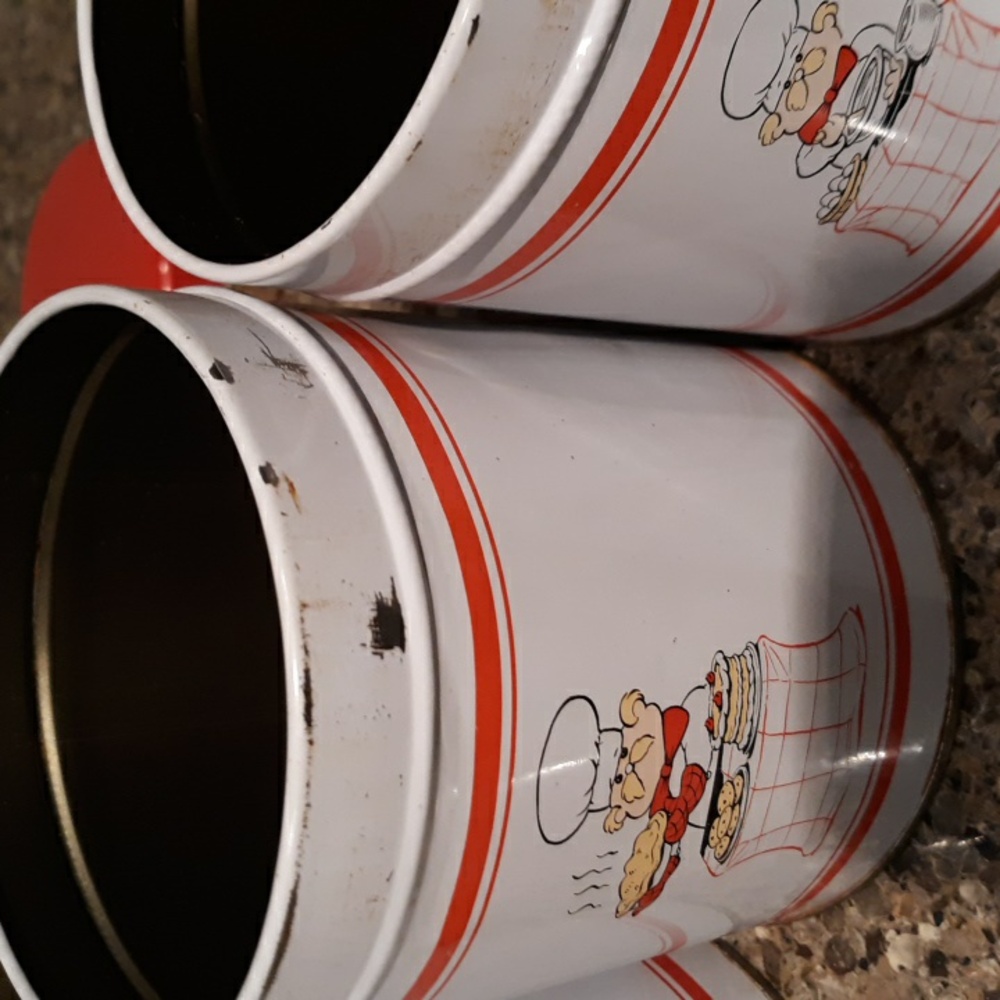 Vintage Tin Nesting Canister Set Of 4 Vintage - Picture 10 of 15